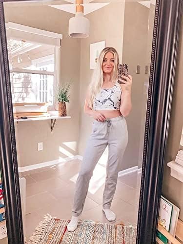 OUGES Jogginghose Damen Sporthose Lang Hose Baumwolle Freizeithose Trainingshose mit Taschen für Fra