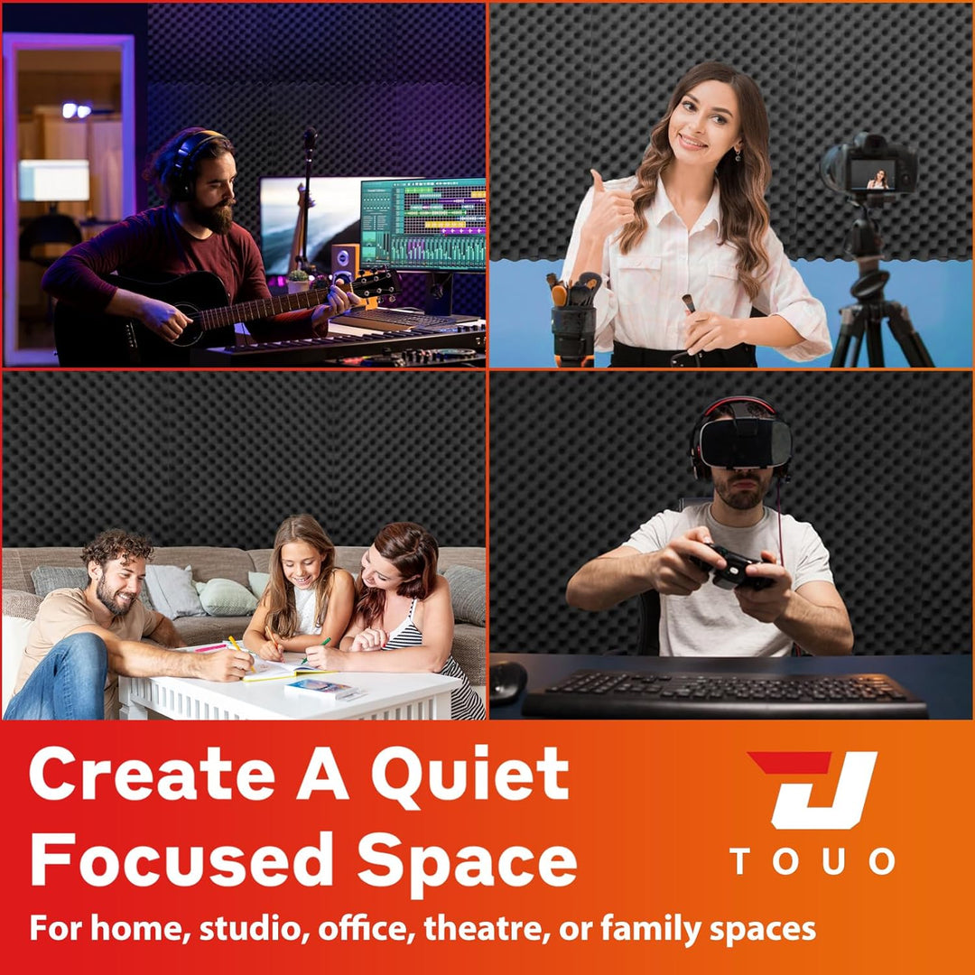 Akustikschaumstoff, 120 x 60 x 5 cm, schalldichte Schaumstoffplatten, feuerfeste Eierkisten-Platten