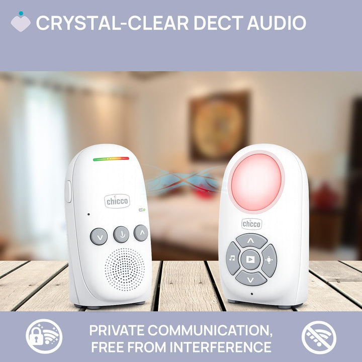 Chicco Audio Babyphone Digital mit DECT-Technologie, sichere Verbindung und Störungsfreiheit, bidire
