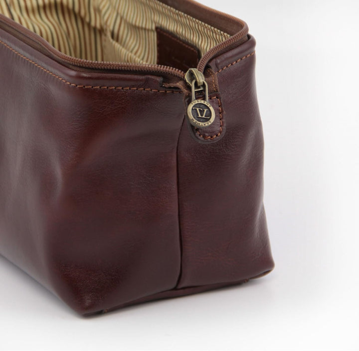 Tuscany Leather Smarty Reise - Kulturtasche aus Leder - Klein Braun, Braun