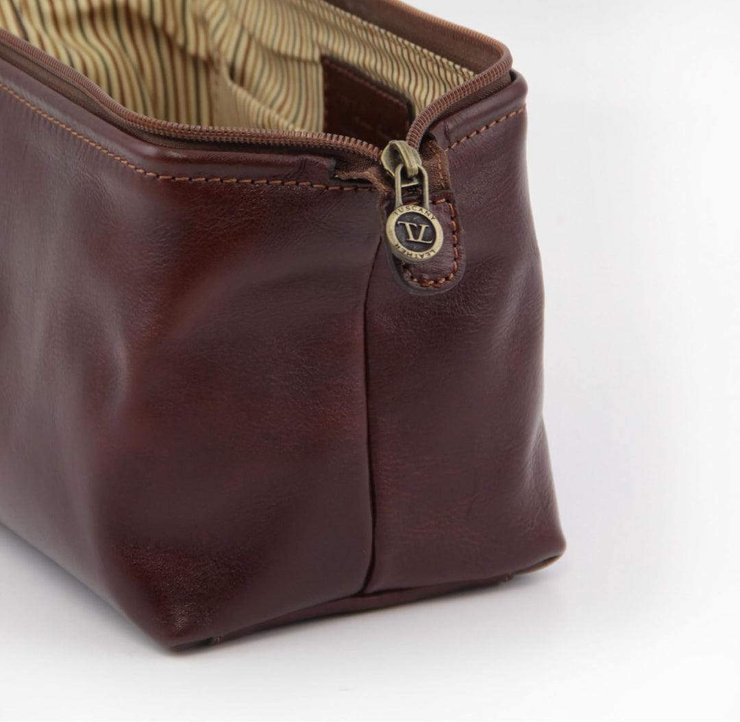 Tuscany Leather Smarty Reise - Kulturtasche aus Leder - Klein Honig, Honig