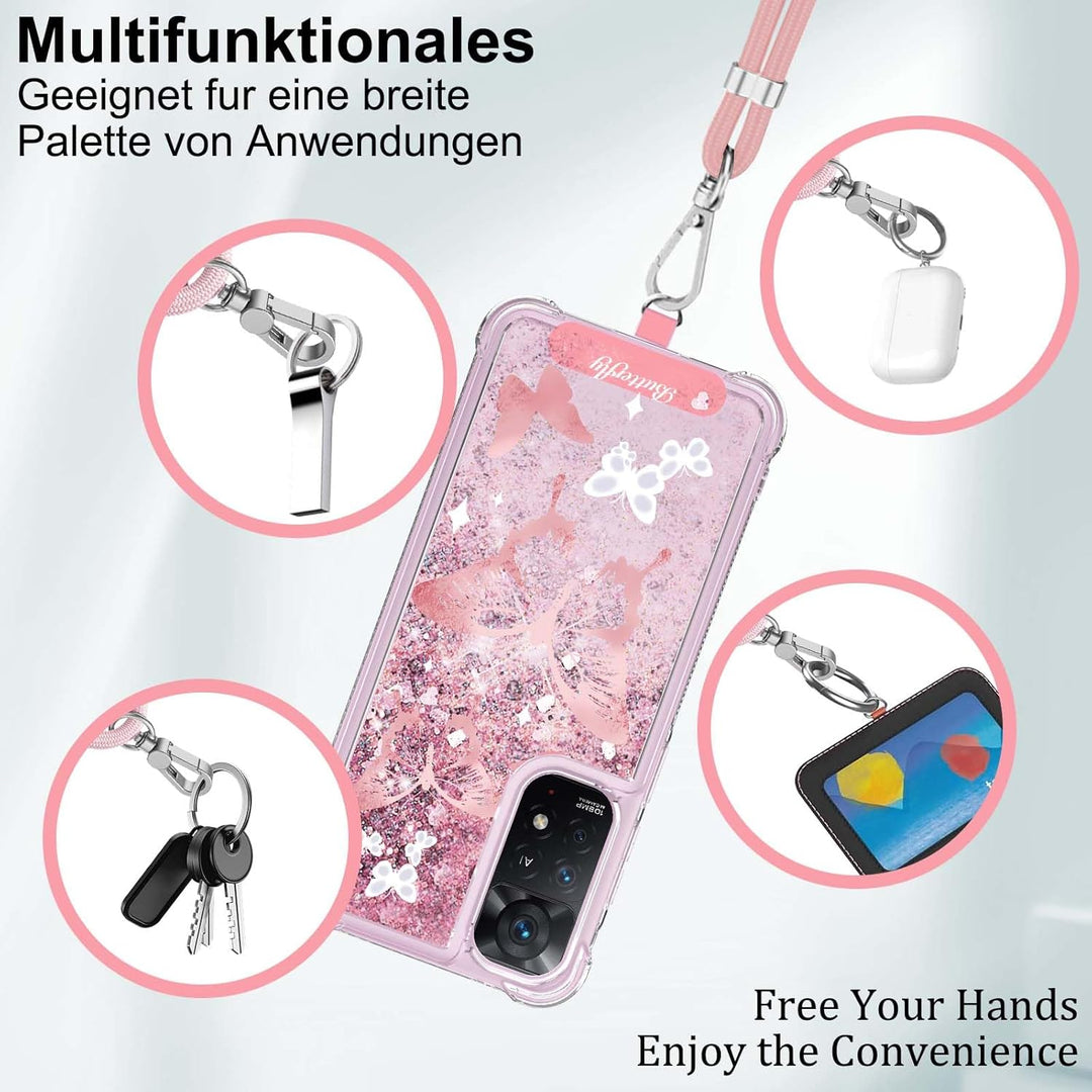 Handykette für Xiaomi Redmi Note 12 Pro 4G Hülle mit Band, Handyhülle für Redmi Note 11 Pro/Pro+ Gli