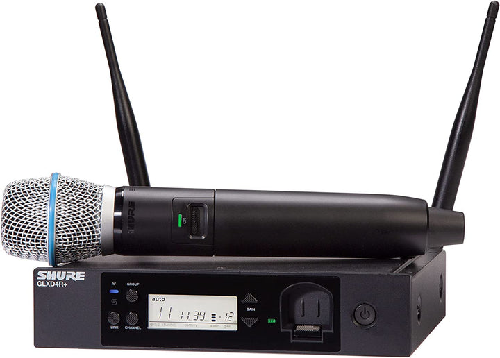 Shure GLXD24R+/B87A Dual Band Pro Digitales drahtloses Mikrofonsystem für Kirche, Karaoke, Gesang –