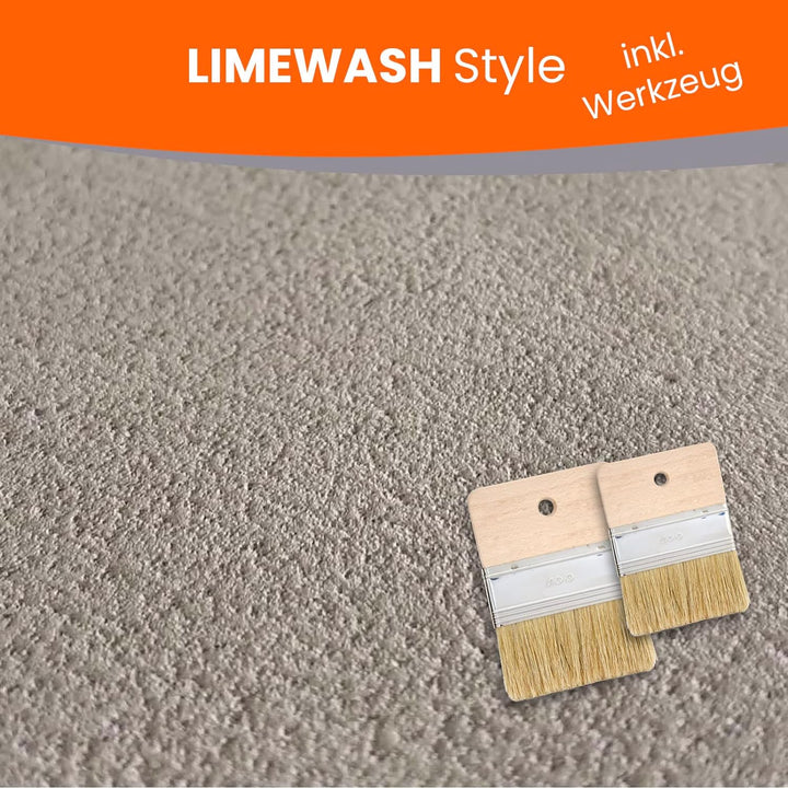 BEKATEQ Betonoptik in Betongrau 3kg, Limewash Style Betonlook bis 7,5qm Betonspachtel inkl. Werkzeug