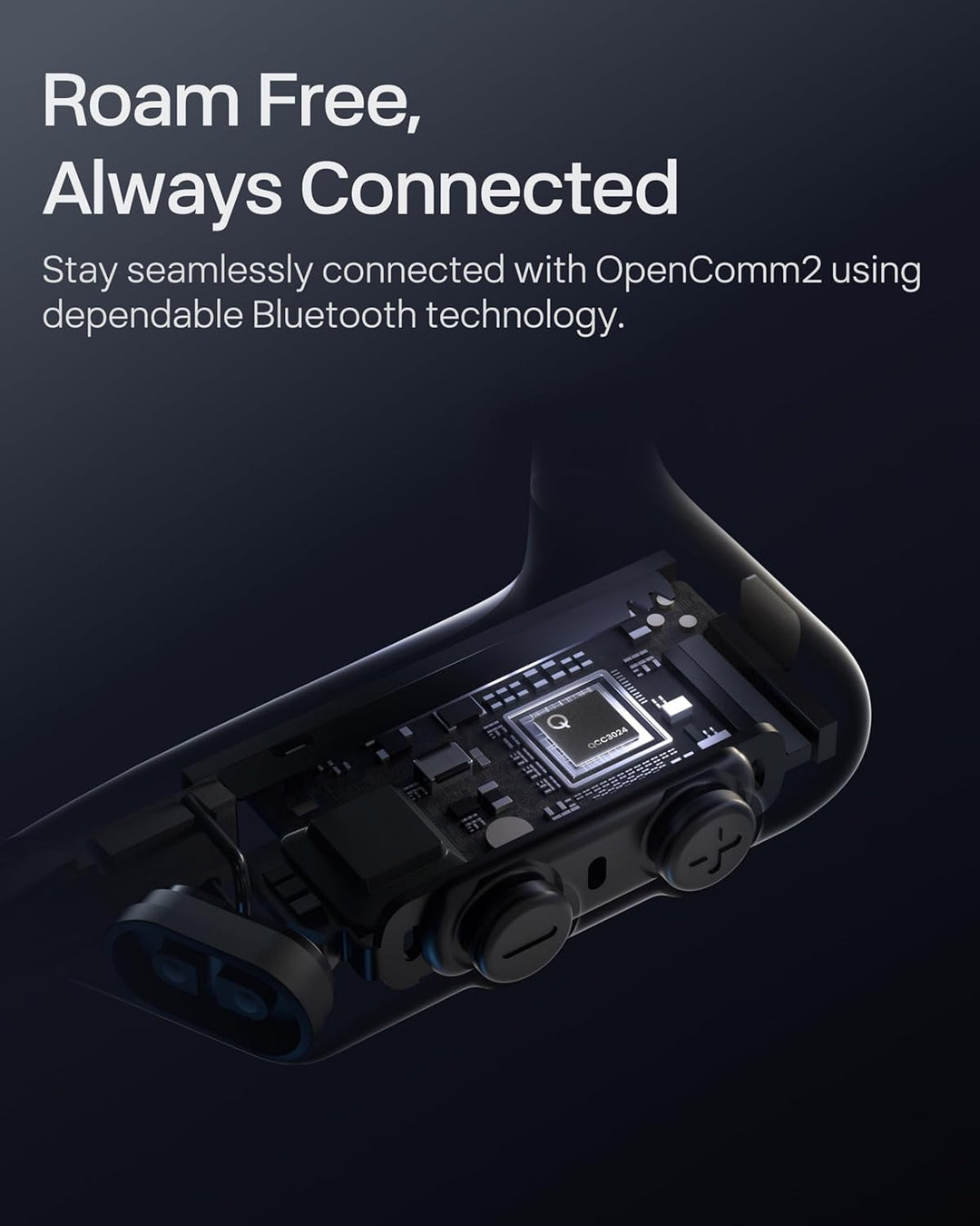 SHOKZ OpenComm2 2025 Upgrade kabellose Knochenschall Kopfhörer, Bluetooth Open-Ear-Headset mit Noise