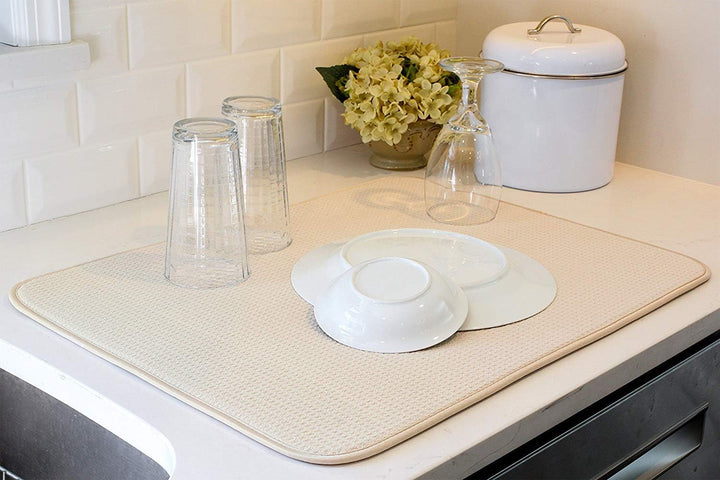 BW&amp;HM Abtropfmatte Geschirr Mikrofaser Abtropfmatte Spüle Dish Drying Mat Saugstarke Wendbare Schnel