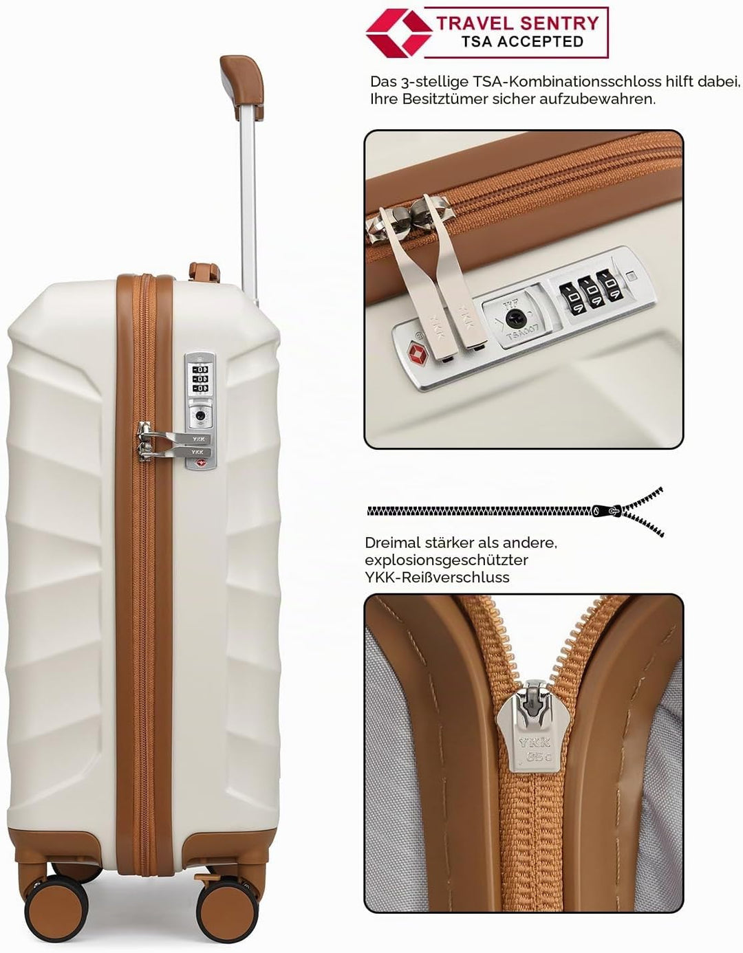 Sea choice Reisekoffer Set 5 Teilig ABS Hartschale Trolley Kofferset Gepäckset Grosse Kapazität Hand