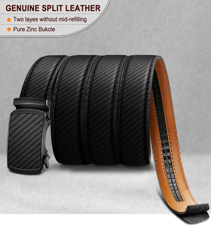 BULLIANT Gürtel Herren, Gürtel Ratsche Ledergürtel Automatikschliesse für Herren Anzug Business Klei