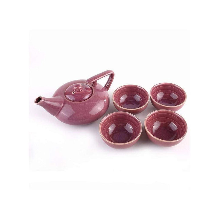 lachineuse – Lila japanisches Teeservice – Teekanne und 4 Porzellanschalen – Farbe Lila – Japanische