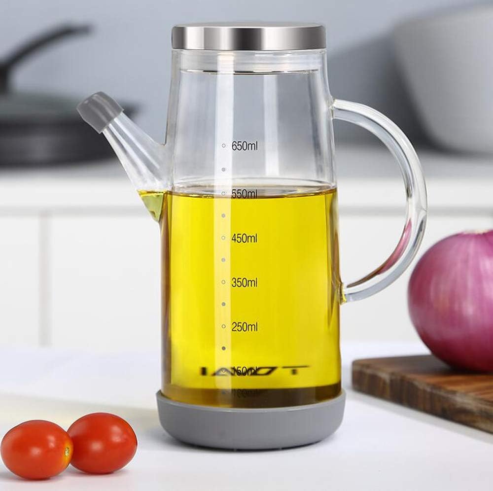 XiaoShenLu Olivenöl Spender Flasche, Speiseöl Essig für Küche, Grill, Pasta, Salate und Backen, 650m