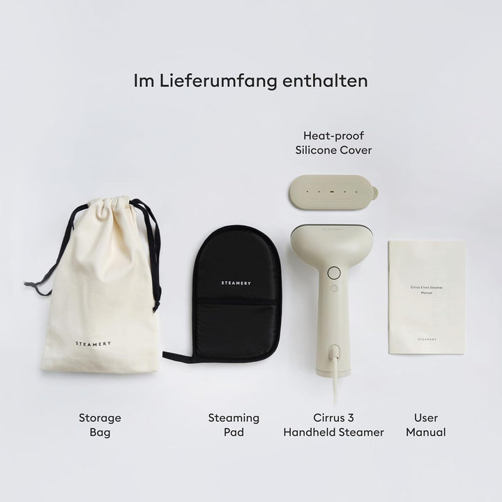 Steamery Dampfglätter Cirrus 3, 1200W, EU-Stecker, Dampfleistung 20g/min, Beheizte Bügelplatte, Schn