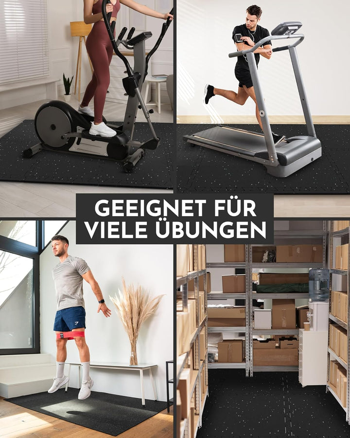 NEOLYMP Bodenschutzmatte Fitness 1 x 8 Matten, extra dicke und robuste Gummimatte Fitnessboden - Puz