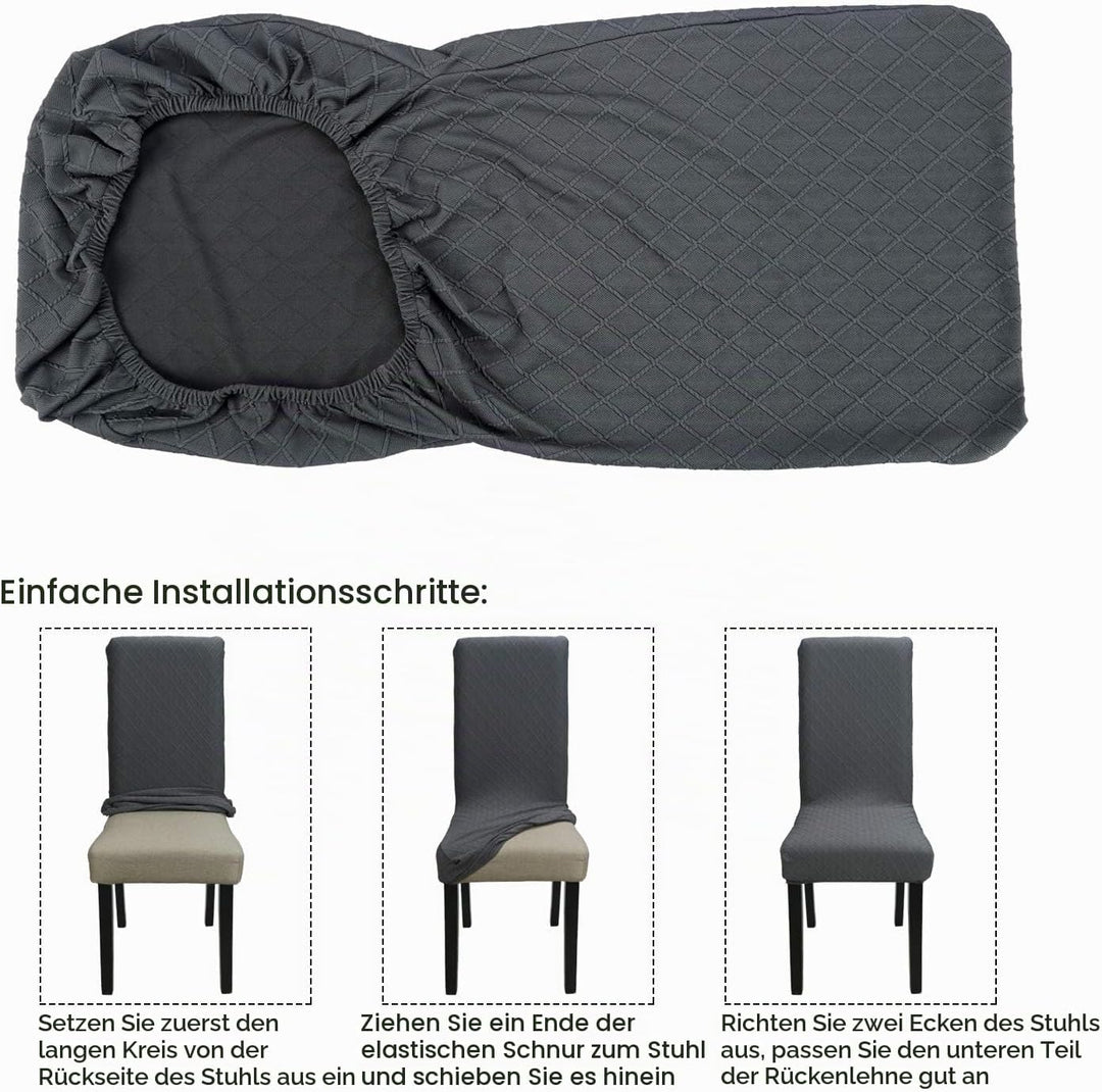 Fuloon Stuhlhussen 4er 6er Set, Stuhlüberzug Universal Stretch Abnehmbare Stuhlbezug Protector Cover