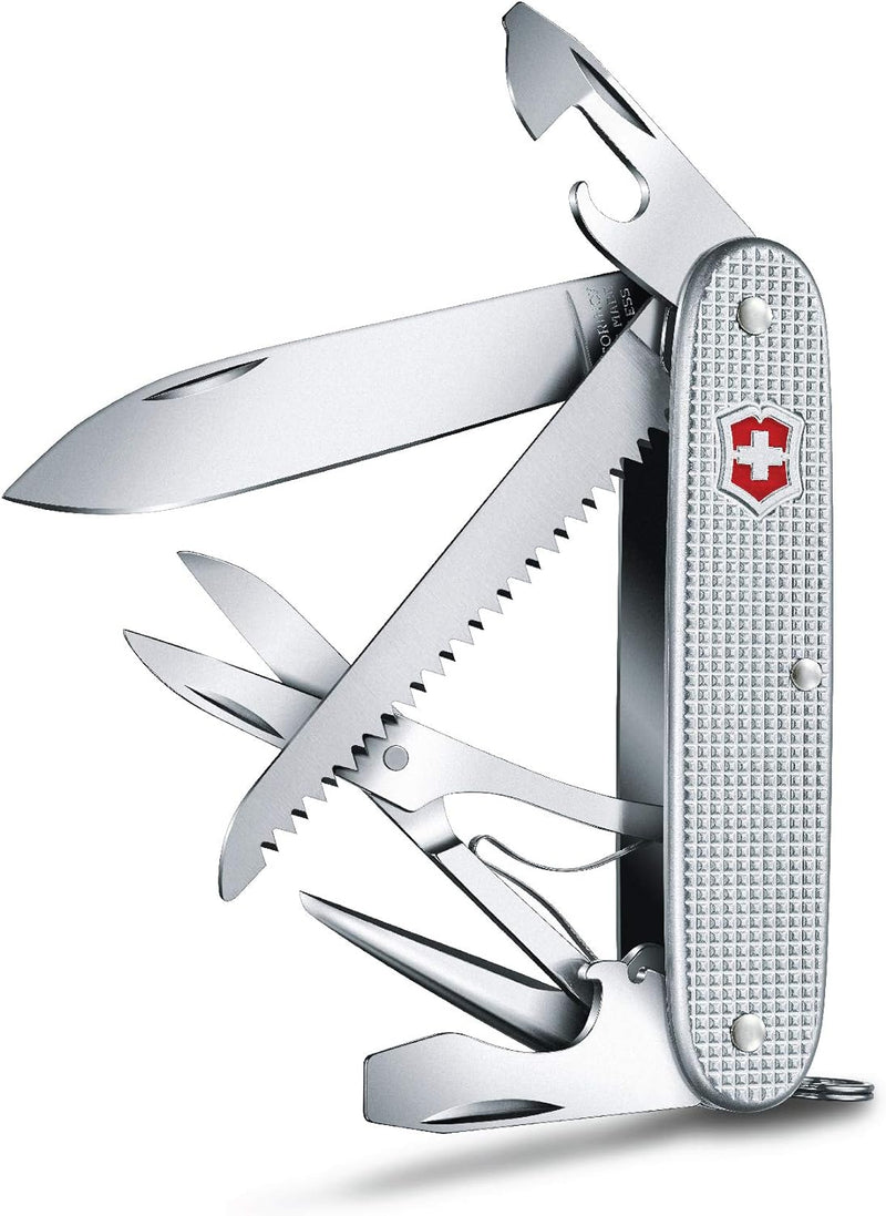 Victorinox, Taschenmesser, Farmer X Alox, 93 mm, silber (10 Funktionen, Klinge, Schraubendreher 3 mm