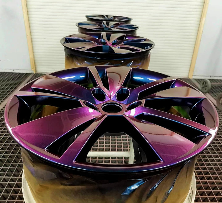 PMcolours Flip Flop Lack mit Multi Color ECLIPSE (blau-lila-orange-rot) Chamäleon-Effekt Sprühset, (