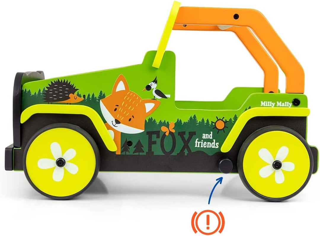 Milly Mally Explorer Kinder Lauflernwagen Holz Baby Push Pull Lauflernhilfe Spielzeug für 1-3 Jahre