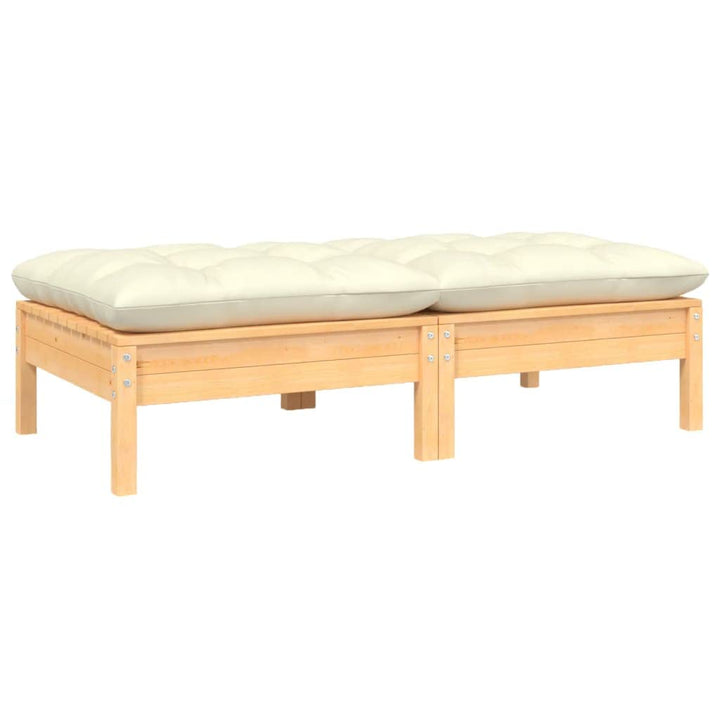 vidaXL 2-Sitzer-Gartensofa mit Creme Kissen Massivholz Kiefer