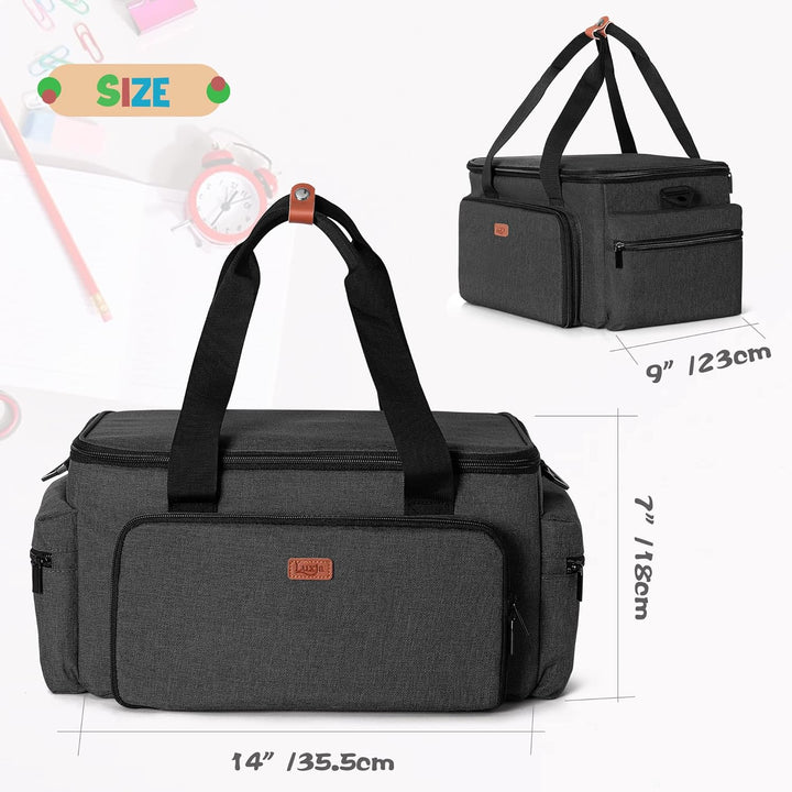 Luxja Nähen Organizer Tasche für Nähzubehör und Nähmaschine Zubehör, NUR Tasche, OHNE ZUBEHÖR Schwar