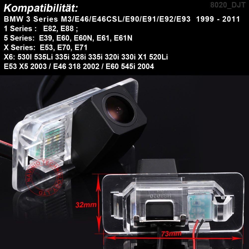 1280 * 720 Pixels Auto Rückfahrkamera Replacement for BMW 1/3/5 seires E90 E91 E92 E93 E82 E88 E39 E