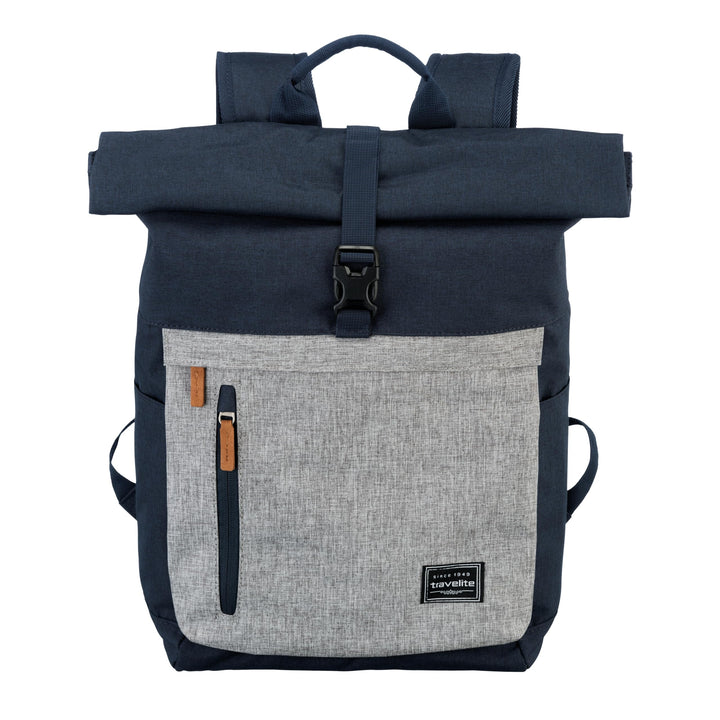 travelite Handgepäck Rucksack mit Laptop Fach 15,6 Zoll, Gepäck Serie BASICS Daypack Rollup: Praktis