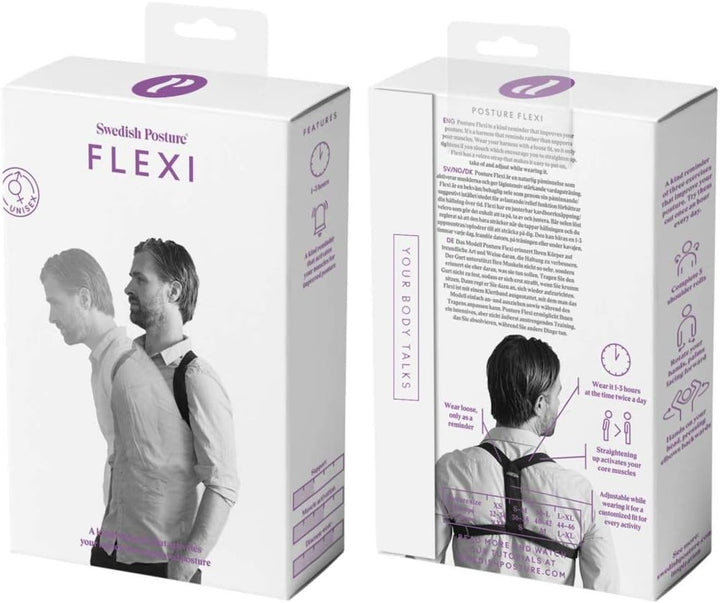Swedish Posture Haltungstrainer und Geradehalter Flexi Rückentrainer M-L schwarz, M-L schwarz