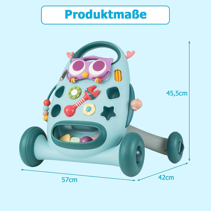 COSTWAY Lauflernwagen Baby, Lauflernhilfe mitovalem Spieler & Formen-Sortierer, Laufhilfe mit Rassel