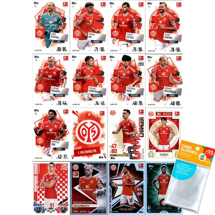 Bundle mit Topps Match Attax Bundesliga - 2025/26 - Mannschaftspaket - 1. FSV Mainz 05 + Exklusive C