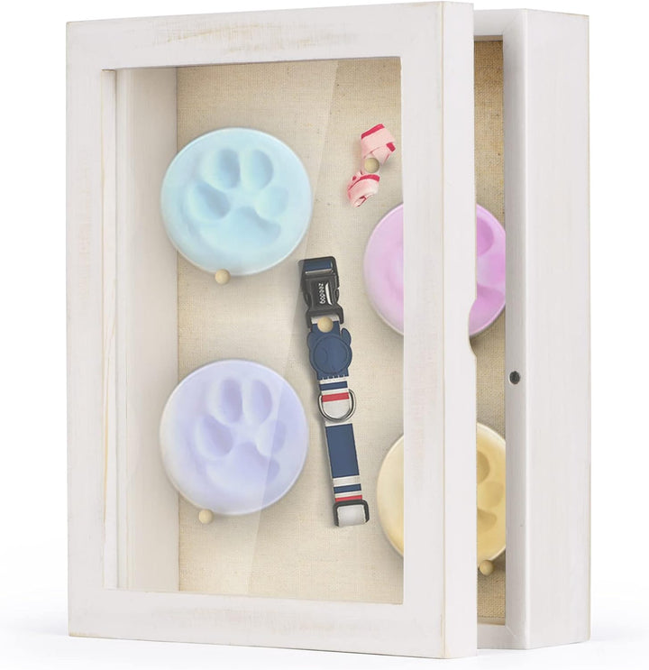Love-KANKEI 3D Bilderrahmen 20 x 25 cm Holz Objektrahmen zum Befüllen Shadow Box Frame mit 4 Steckna