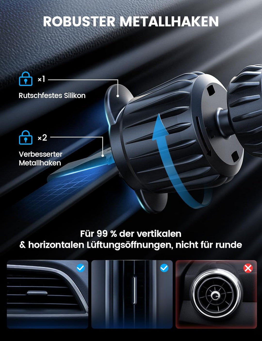 Lamicall 15W Handyhalterung Auto für Magsafe Autohalterung mit Ladefunktion - [Schnell & Sicher] Kfz