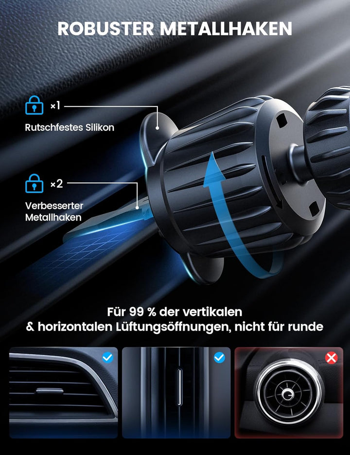 Lamicall 15W Handyhalterung Auto für Magsafe Autohalterung mit Ladefunktion - [Schnell & Sicher] Kfz