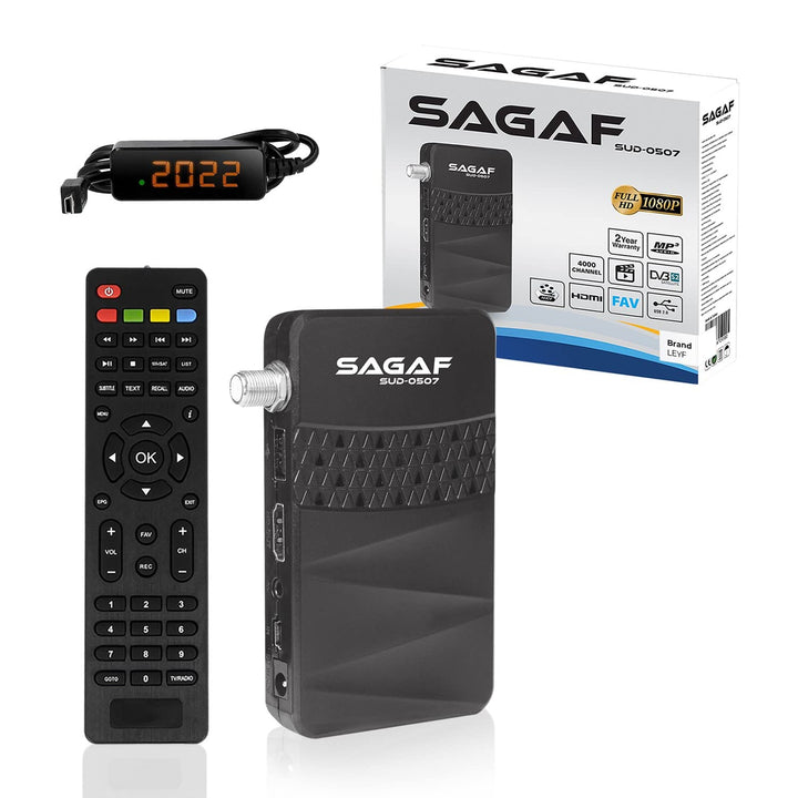 LEYF & Sagaf SUD-0507 Mini Sat Receiver DVB-S2 Full HD 1080p Digital Receiver (HDTV, Scart, USB), SU