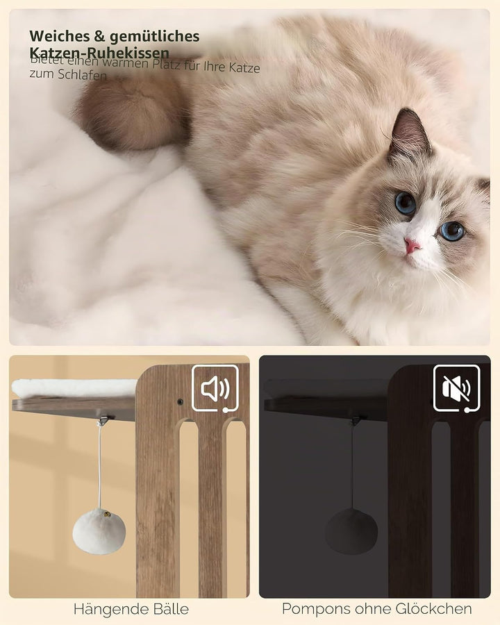 FourFurPets 147 cm Kratzbaum, Kratzbaum Grosse Katzen stabil, moderner katzenbaum für drinnen, hoher