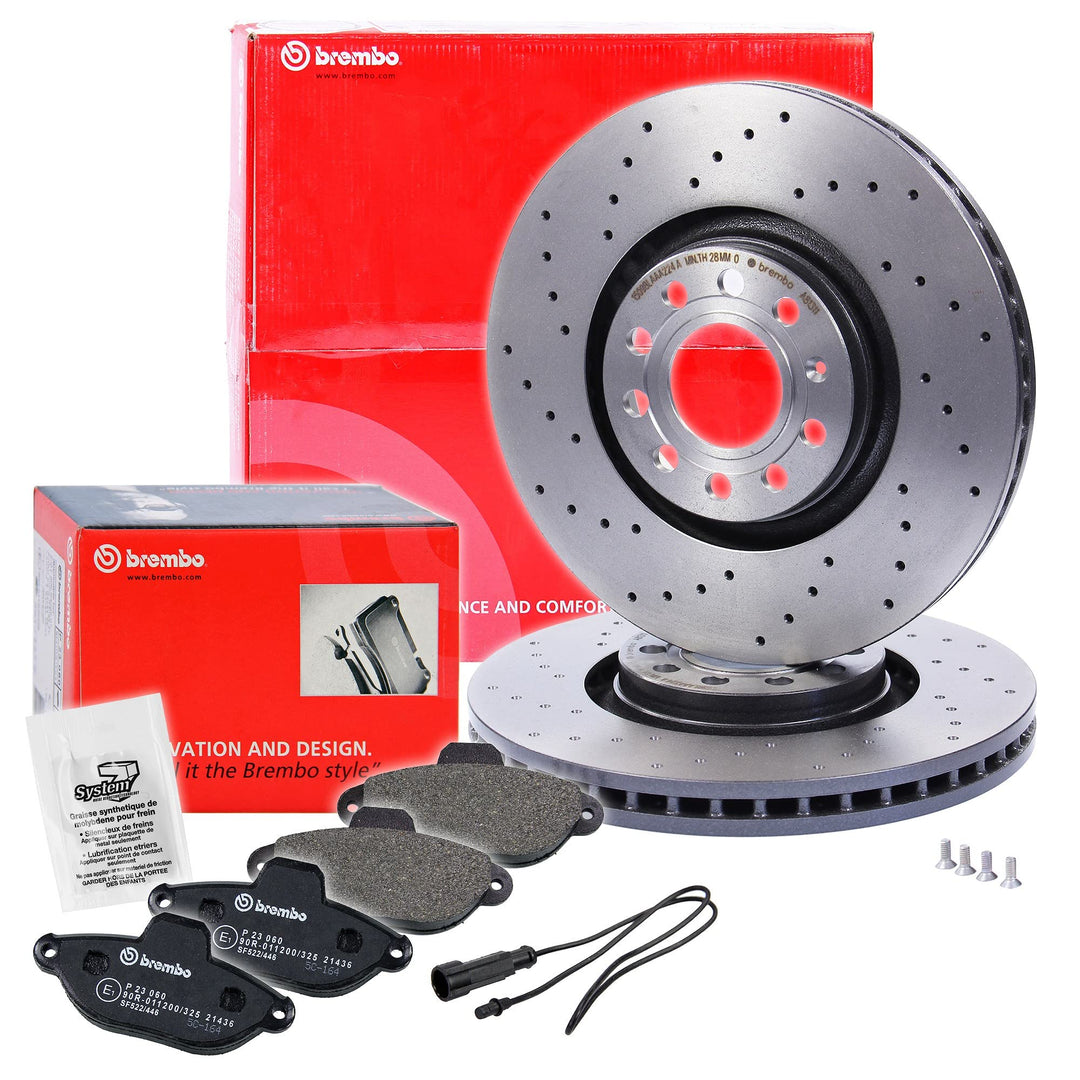 BREMBO Coated Disc Line Bremsenset Vorderachse inkl. Gelochte Sport-Bremsscheiben Vorne Ø 320 mm Bel