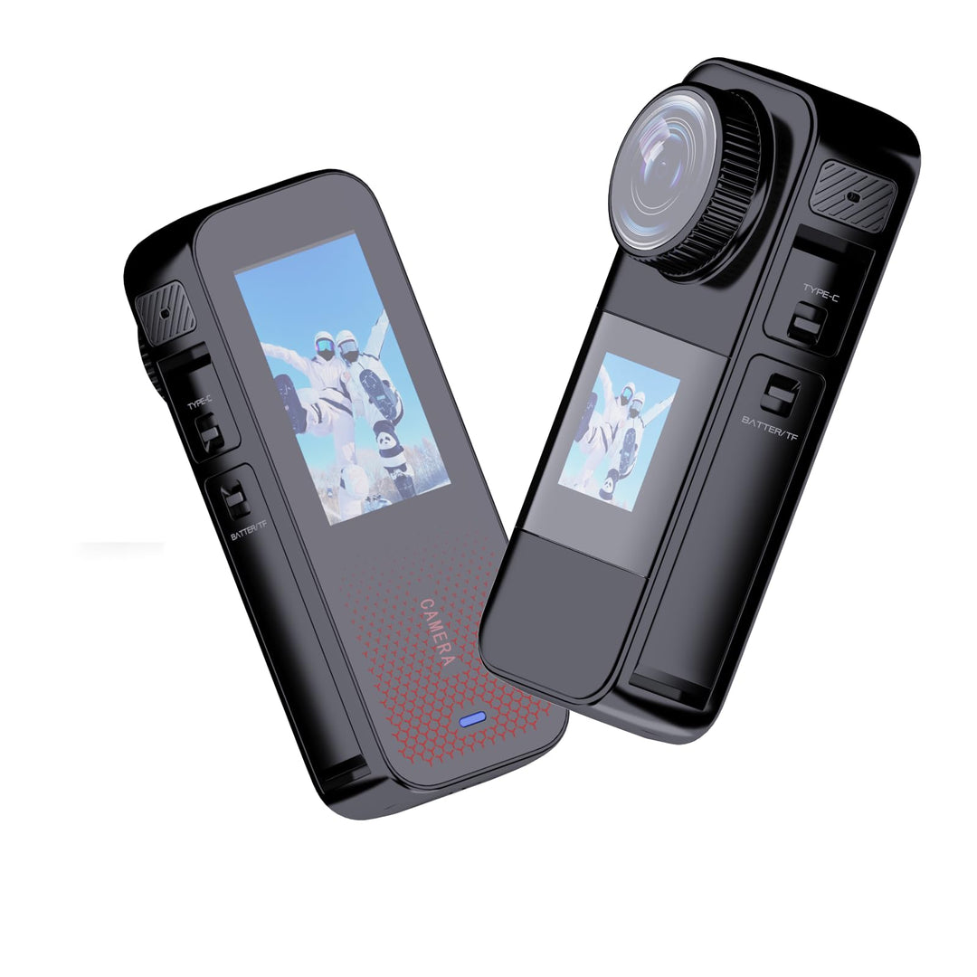 Dual Action cam mit 32G Karte Helmkamera,unterwasserkamera mit Zwei 1350 mAh wiederaufladbare Akkus