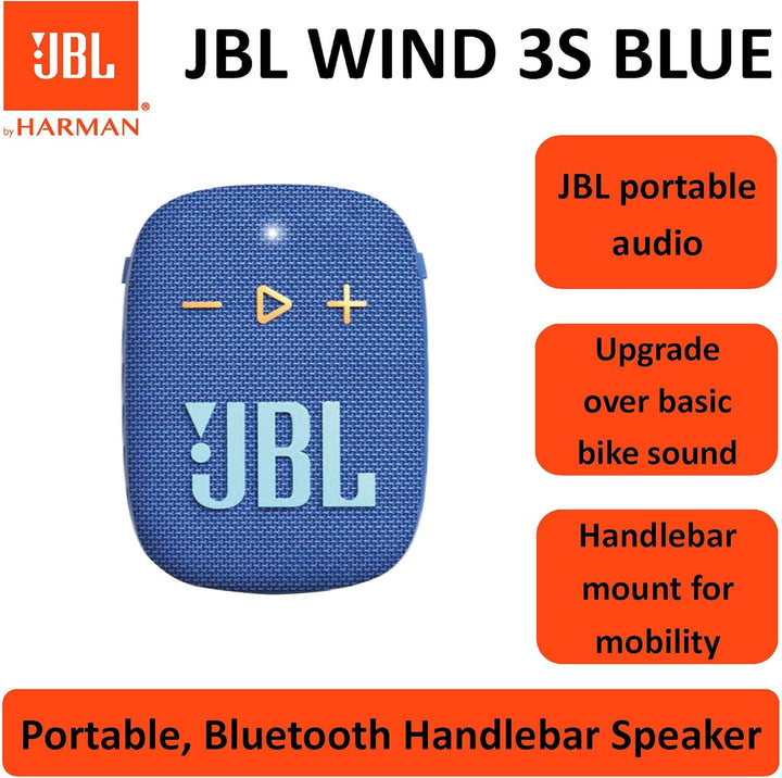 JBL Box Wind 3S Tragbarer Mini Bluetooth Lautsprecher Wasserdicht mit Clip für Sport, Fahrrad und Ro