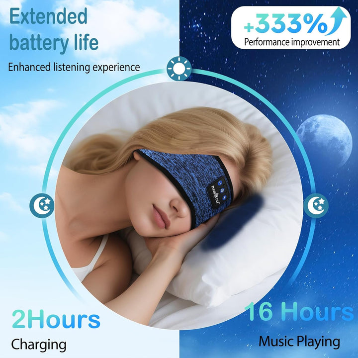 MUSICOZY Schlafkopfhörer Bluetooth, Schlaf Kopfhörer Seitenschläfer Kabellos Sport Kopfhörer Stirnba