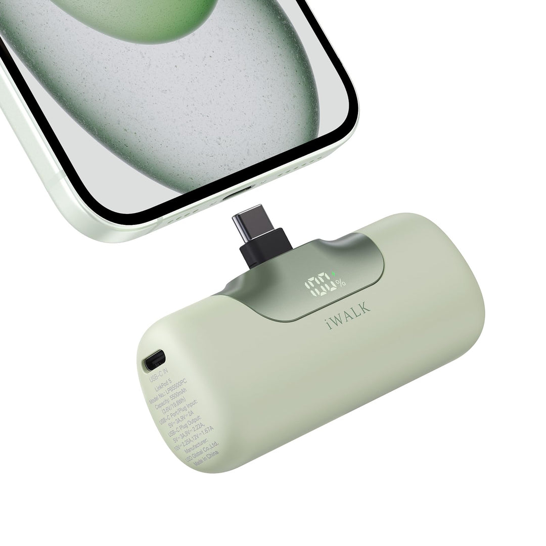 iWALK Powerbank 5500mAh Mini USB C Power Bank 22.5W Fast Charging Powerbank Klein Leicht Kompakte Ex