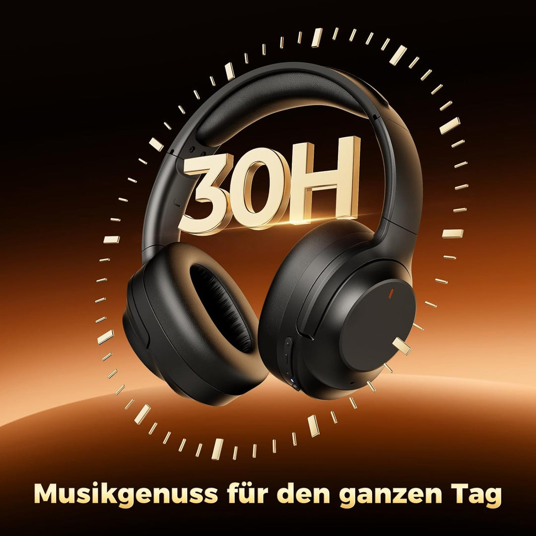 Upgraded Noise-Cancelling-Kopfhörer mit Bluetooth 5.4, Aktive Rauschunterdrückung (ANC) & ENC Mikrof