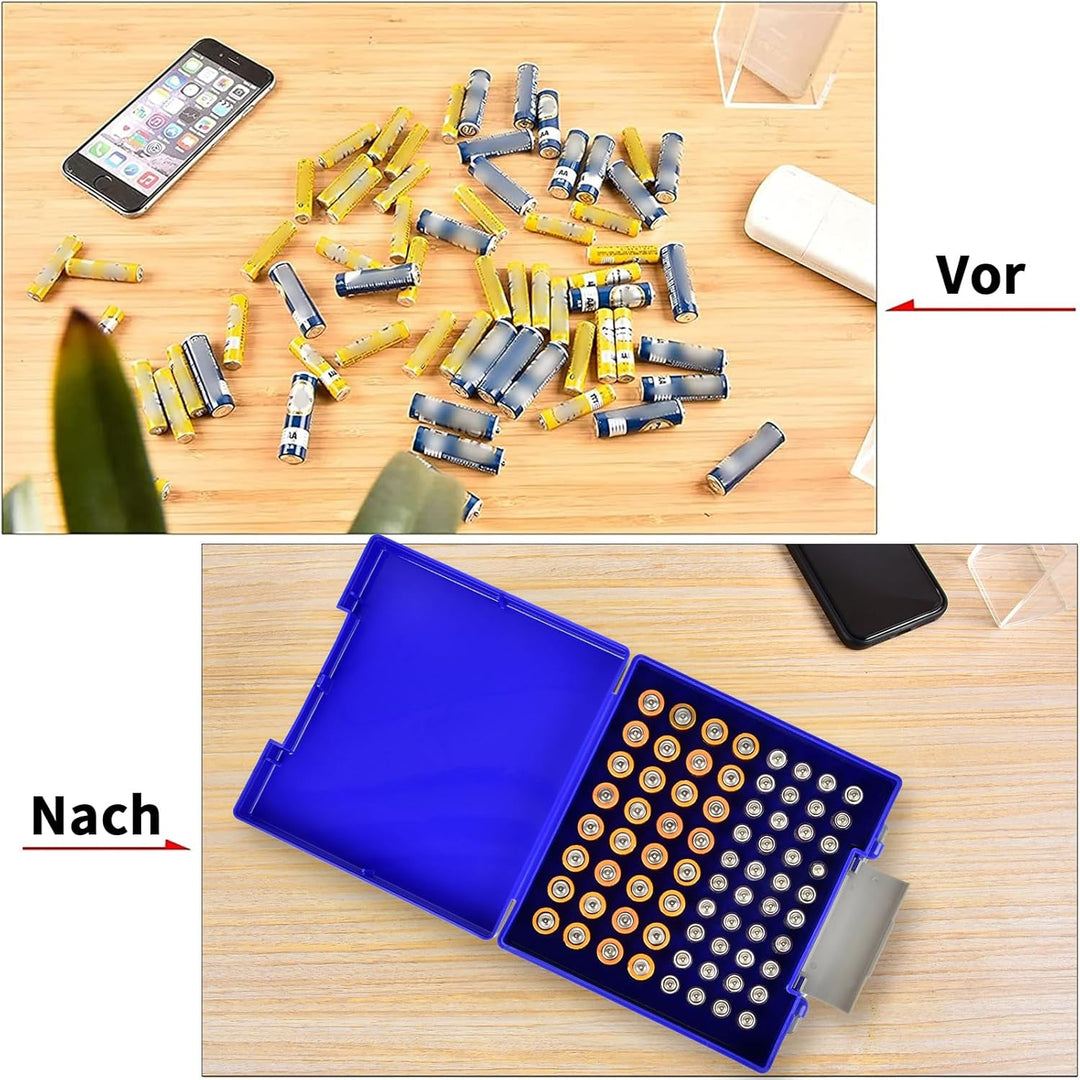 FULLCASE Batteriebox Batterie Aufbewahrungsbox Organizer Tasche für AA AAA Batterien, 72 Batterien A