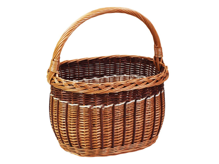 Weidenkorb, Einkaufskorb, Obst- oder Gemüsekorb, Pilzkorb, Picknickkorb 36 x 27 / H 25/43 cm