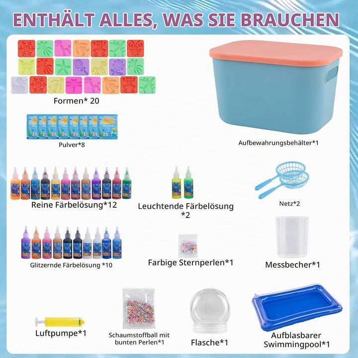 Magic Water Gel Toy Kit, DIY 3D Wassergel Spielzeug für Kinder 4 5 6+ | mit 24 Farben &amp; 20 Formen, K