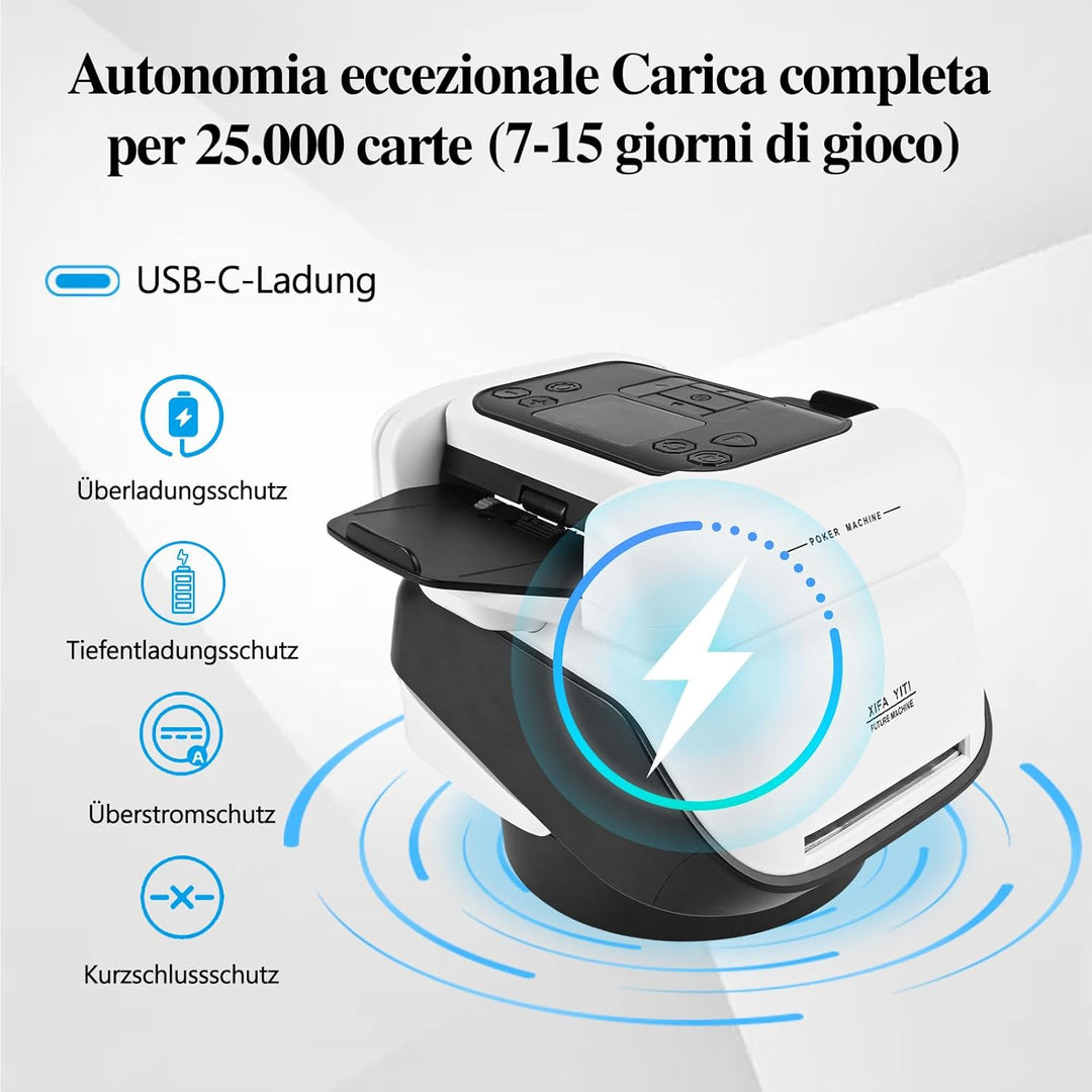 2 in 1 Automatische Kartenmischer und Kartensender, 360° Kartenmischmaschine und Austeiler, für Spie