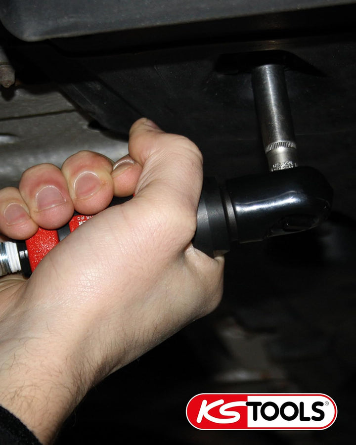 KS Tools Mini Druckluft Ratsche 1/4" SlimPOWER 515.5505 I Umschaltratsche mit Vierkantantrieb nach D