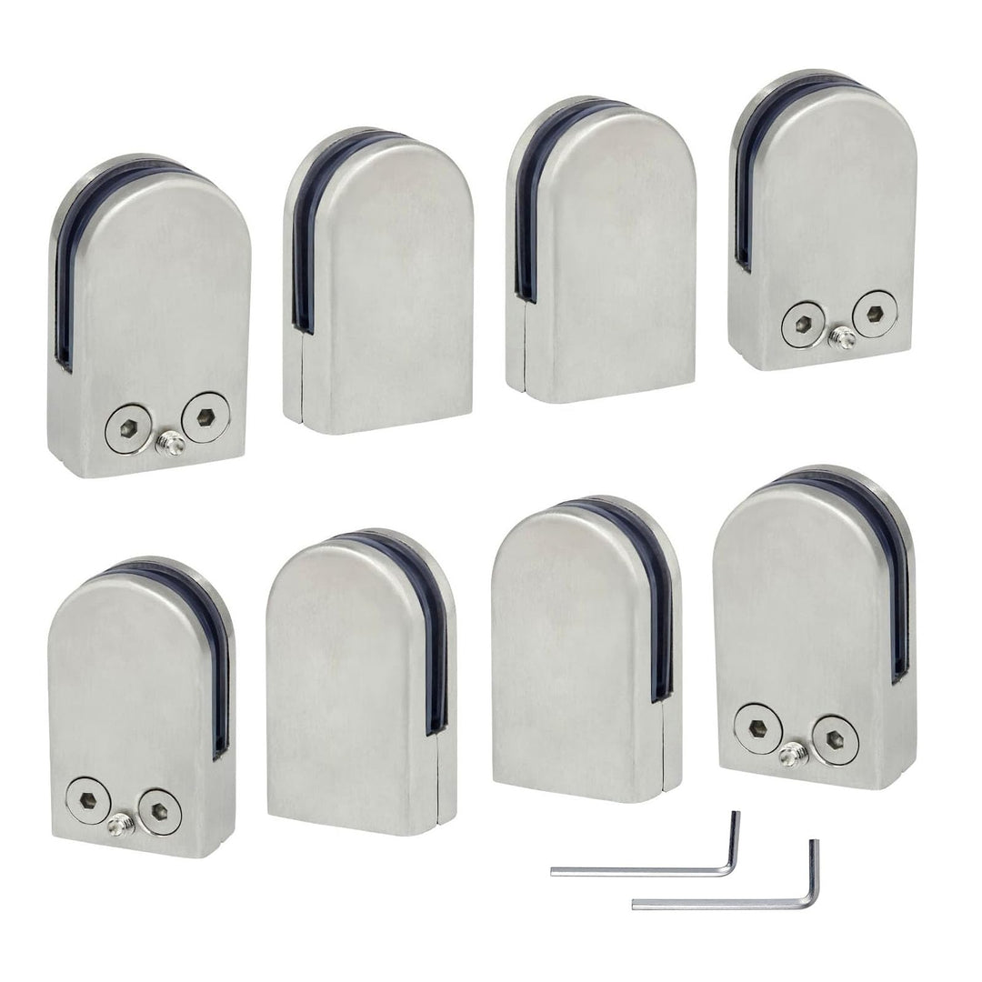 (Verbesserte Version) 8 x Edelstahl Stainless Steel 304 Klemmhalter Glasklemme Glasklemmhalter Glash