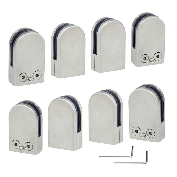 (Verbesserte Version) 8 x Edelstahl Stainless Steel 304 Klemmhalter Glasklemme Glasklemmhalter Glash