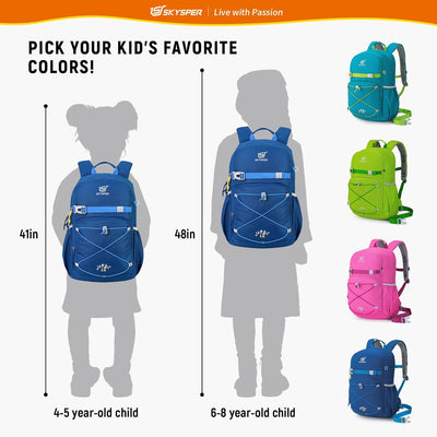 SKYSPER Kinderrucksack komfortabler Wanderrucksack Kinder für Jungen & Mädchen Blau, Blau