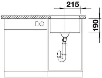 BLANCO SUBLINE 400-U | SILGRANIT weiss | Einbauart: Unterbau | ohne Ablauffernbedienung | 50er Unter