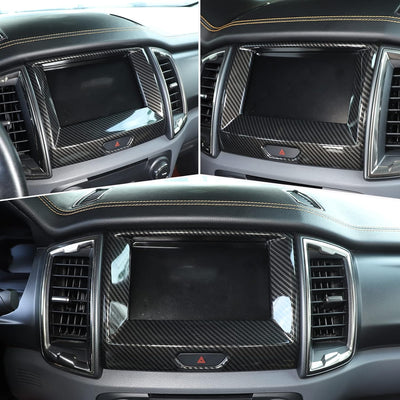 Carobon Glasfaser Stil ABS Navigation GPS Panel Dekoration Rahmen für Ford Ranger Everest Endeavor 2