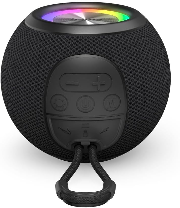 Hama Ball Shape Speaker Bluetooth Lautsprecher, 5,3 Zoll, tragbar, Ball Shape, kabellos, 5 LED-Modi,