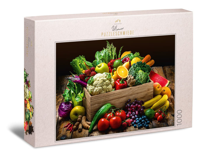 Ulmer Puzzleschmiede - Puzzle „Reiche Ernte“ - Klassisches 1000 Teile Puzzle aus der Küche – Puzzlem